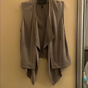 BCBG MaxAzria taupe flowy Sweatervest